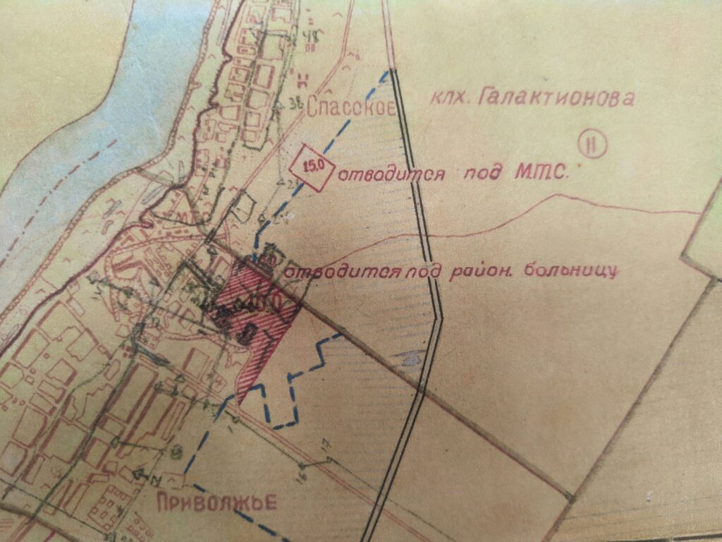 Землеустроительный план Приволжского района с границами перспективного строительства, 1957
