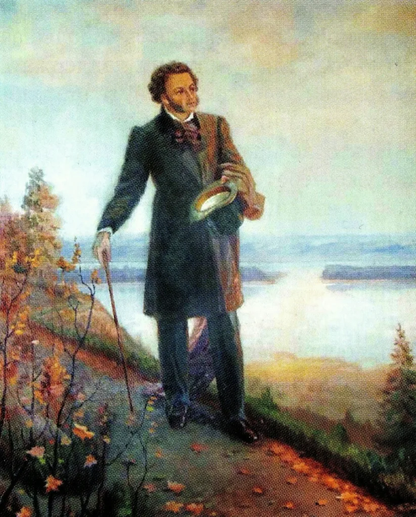 «А. С. Пушкин на волжском берегу в Симбирске» — А. Н. Грошев, 1930-е – 1940-е гг.